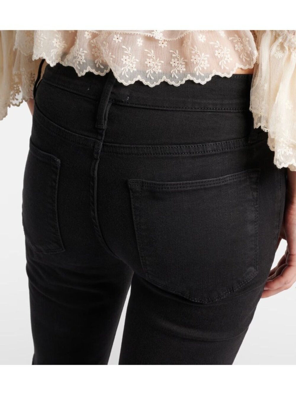 FRAME Le High Flare Jeans Black Wash Denim Women's Size 24 Bootcut New with Tag - Picture 3 of 6